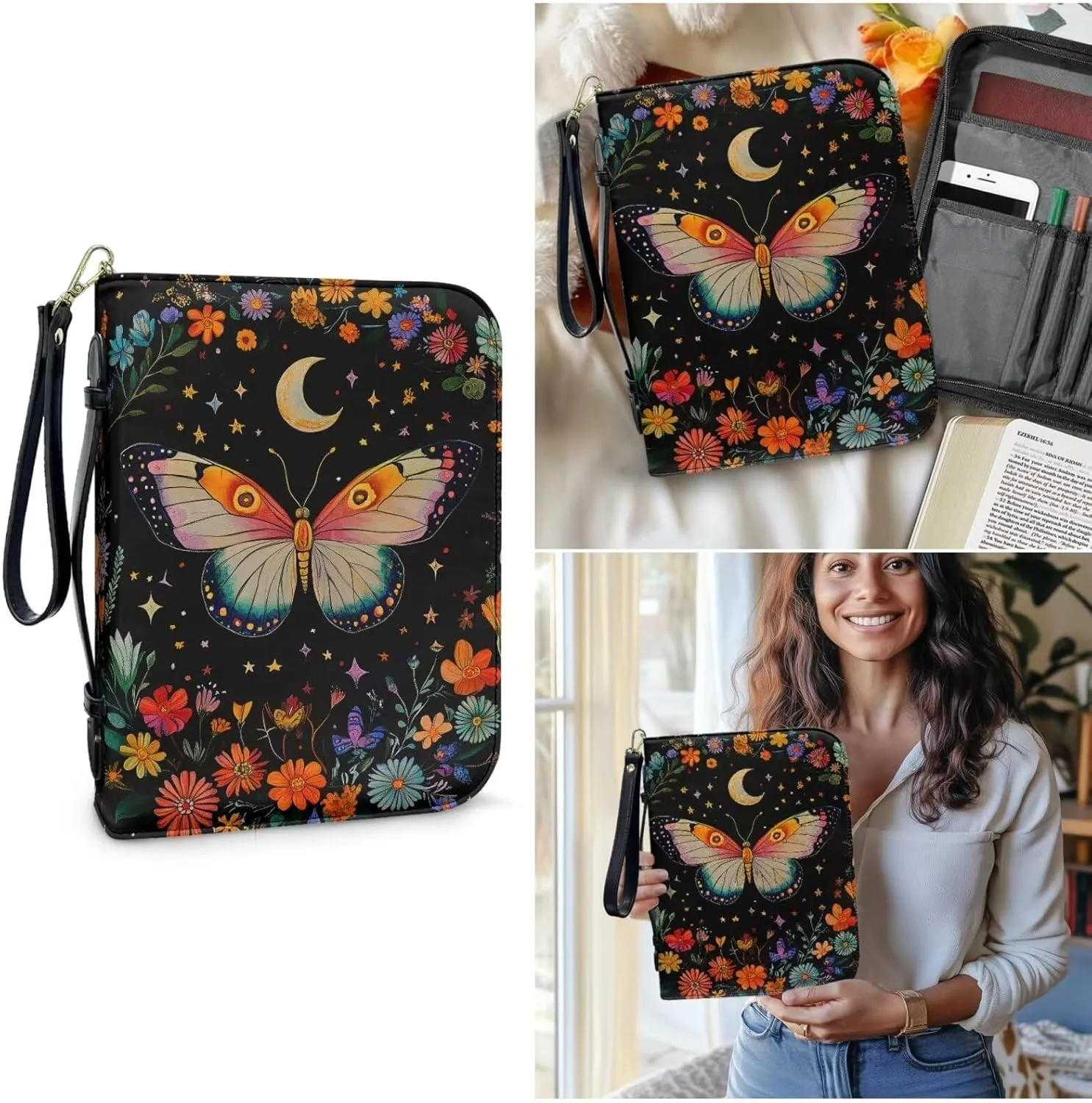 Bible Cover Case for Women Bible Bag With Bookmarks for Men Church Book Handbag for Girls Boys Study