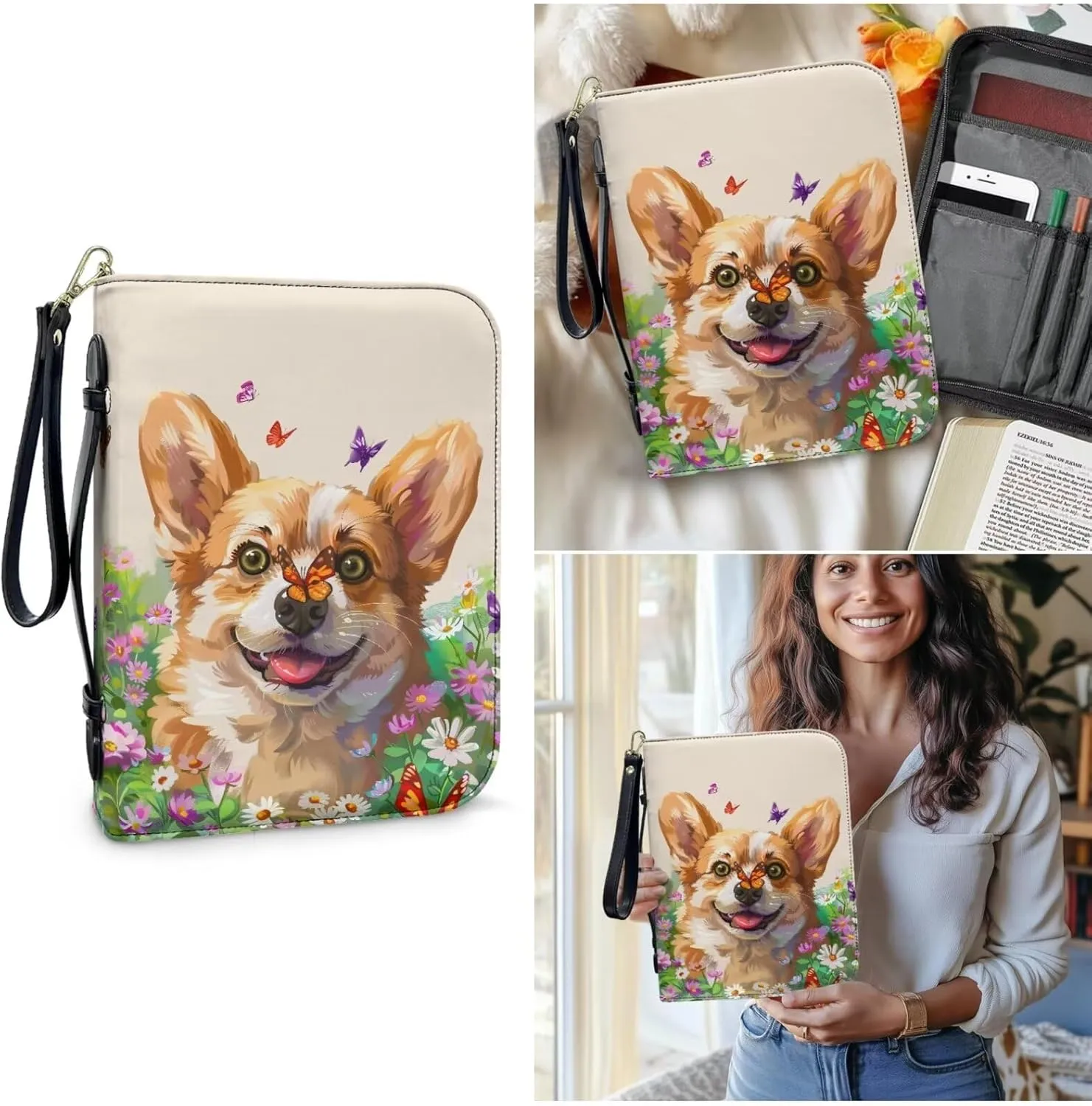 Bible Cover Case for Women Men Bible Bag with Bookmarks Boys Girls Church Book Handbag for Bible Study