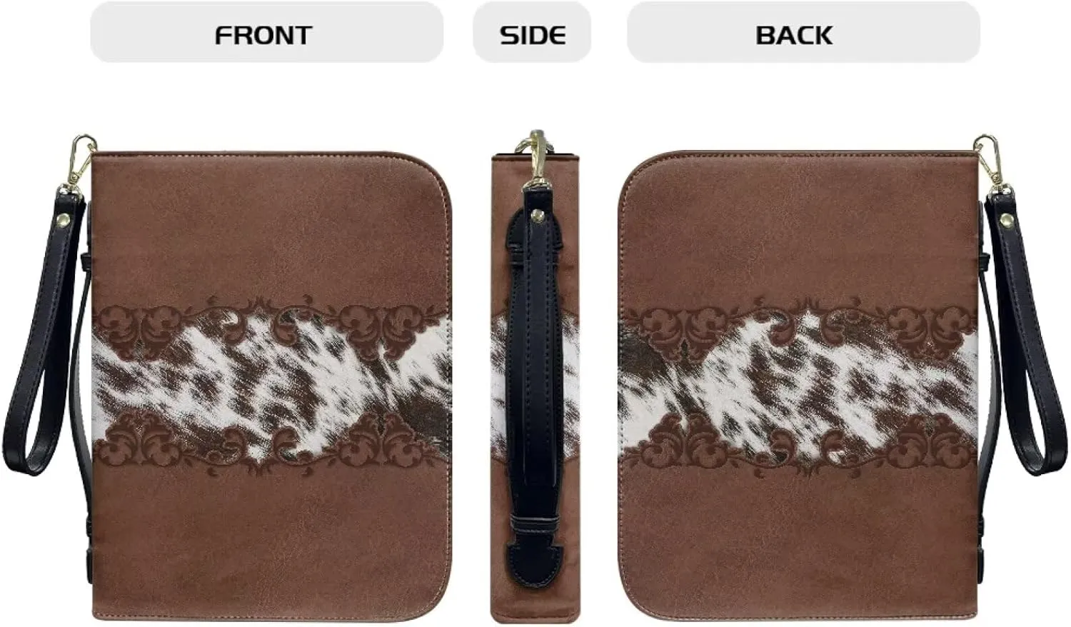 Bible Cover for Women Leather Bible Case with Black Ribbon Personalized Bible Study Supply Carrying Bag Tote