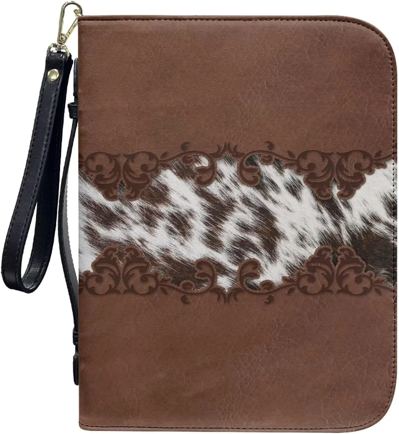 Bible Cover for Women Leather Bible Case with Black Ribbon Personalized Bible Study Supply Carrying Bag Tote