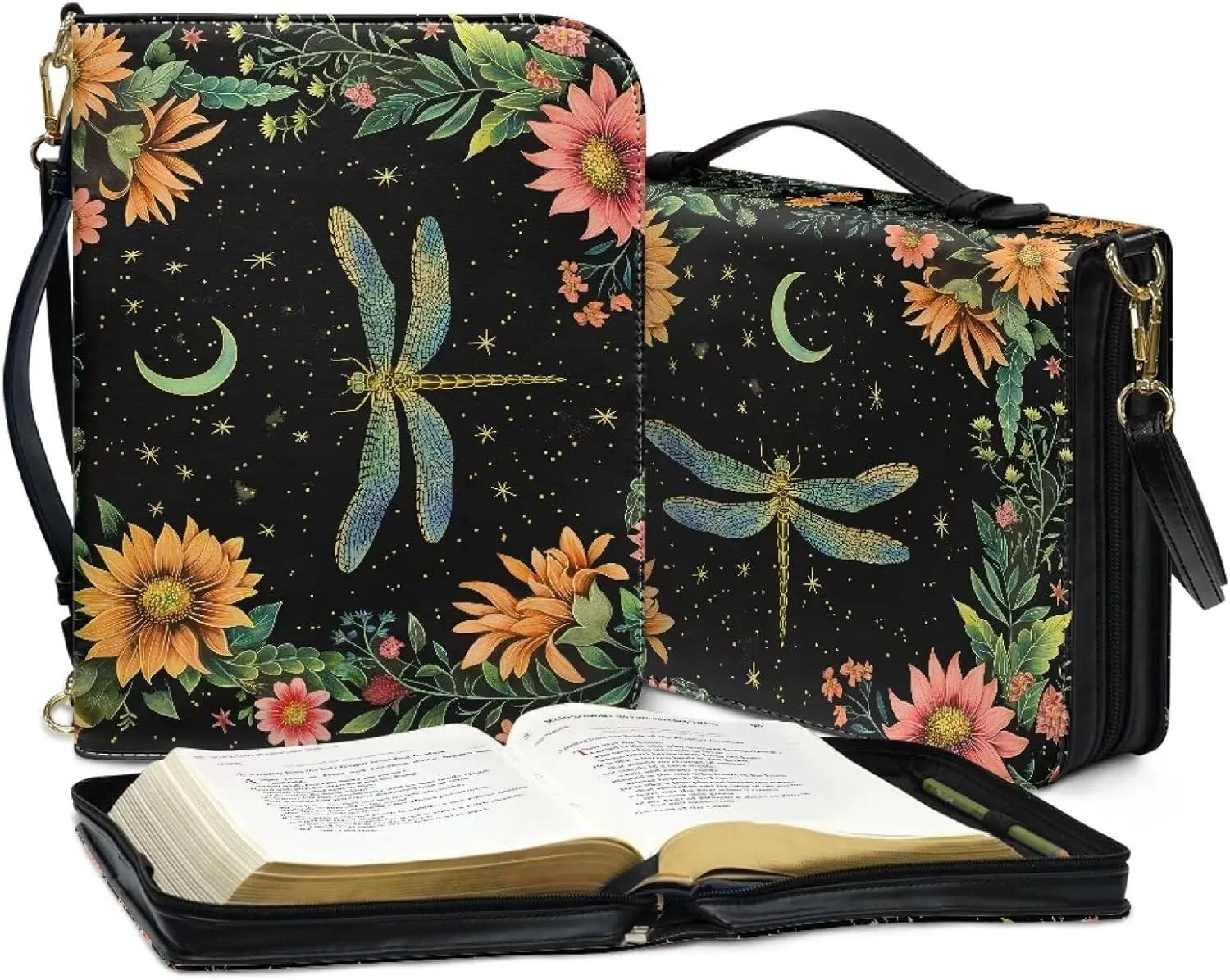 Bible Covers for Women Men Leather Bible Cover Case with Handle Church Carrying Tote Handbag