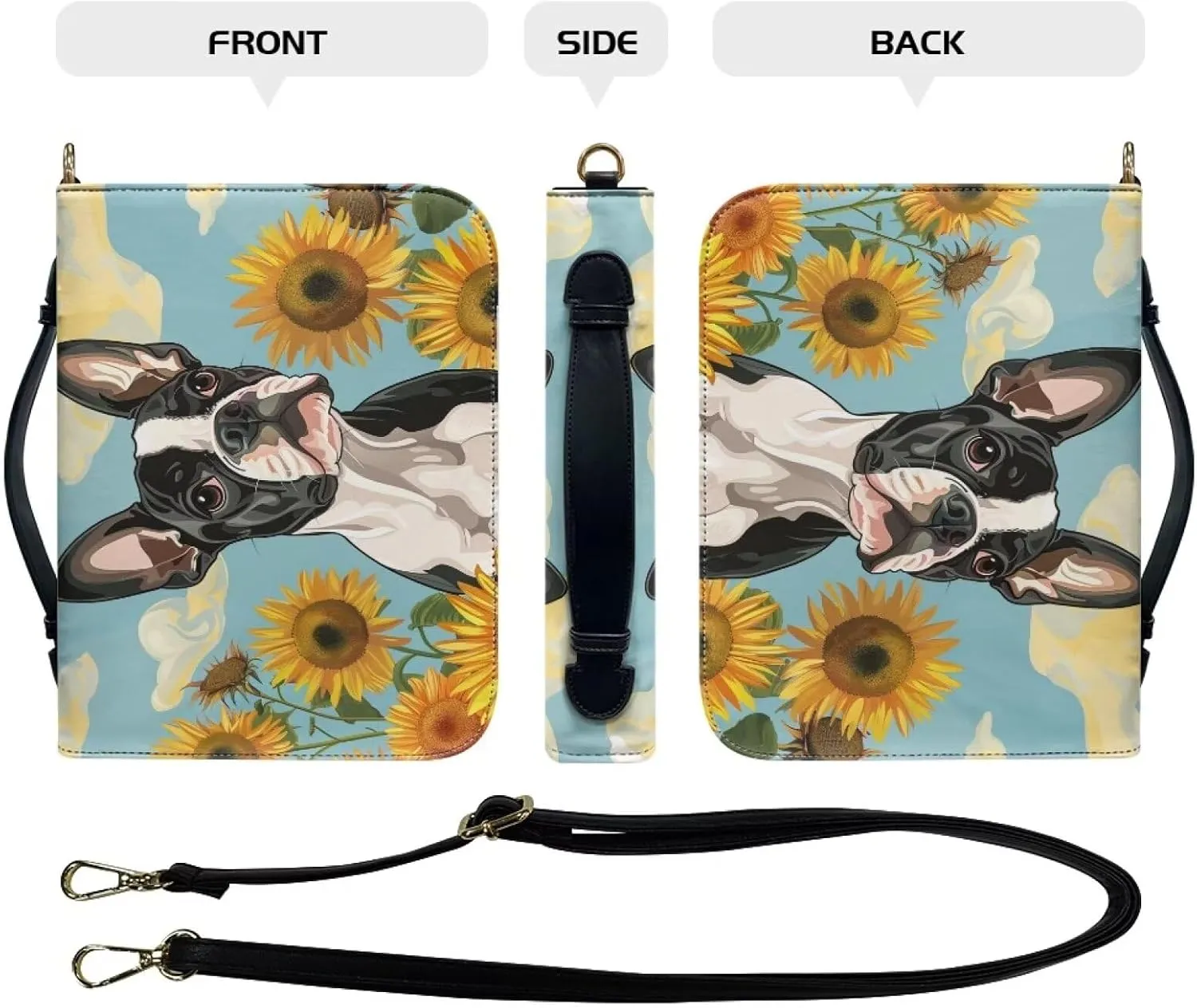 Bible Covers for Women Men Leather Bible Cover Case with Handle Church Carrying Tote Handbag