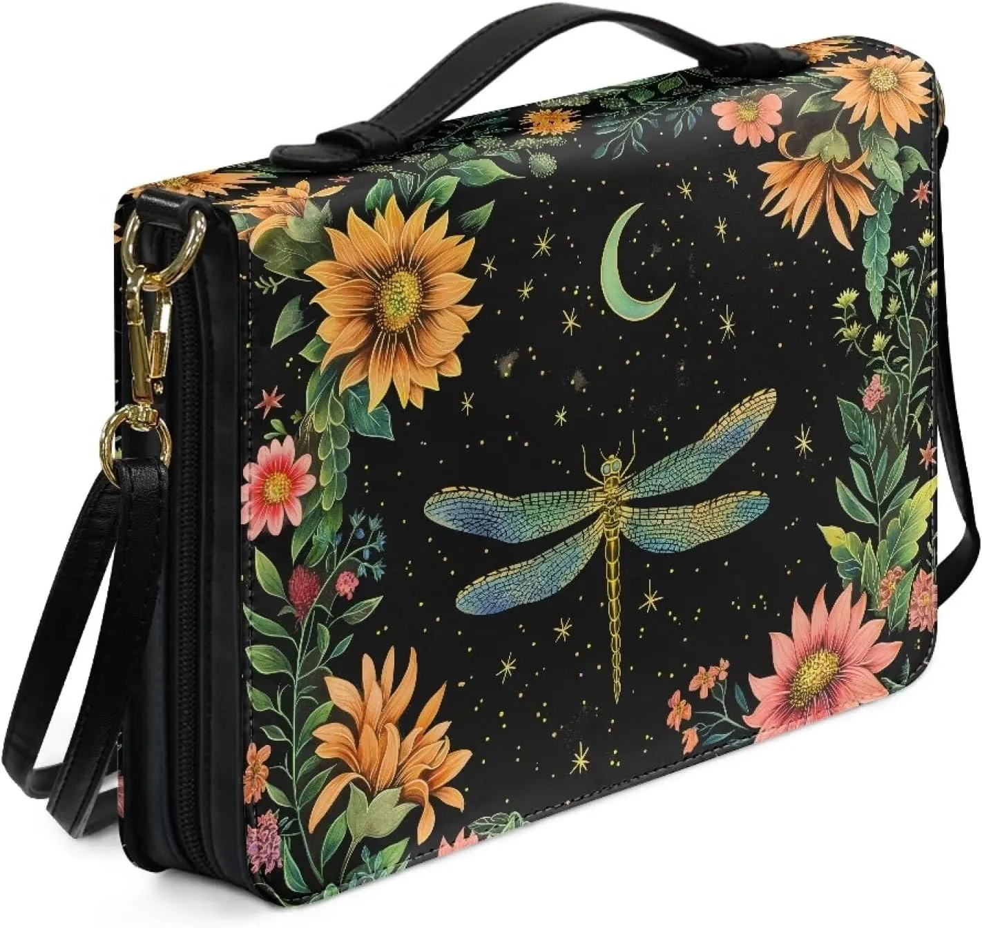 Bible Covers for Women Men Leather Bible Cover Case with Handle Church Carrying Tote Handbag