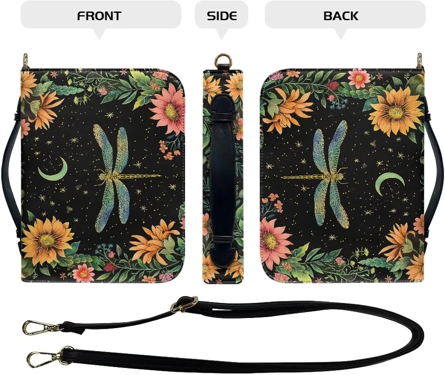 Bible Covers for Women Men Leather Bible Cover Case with Handle Church Carrying Tote Handbag