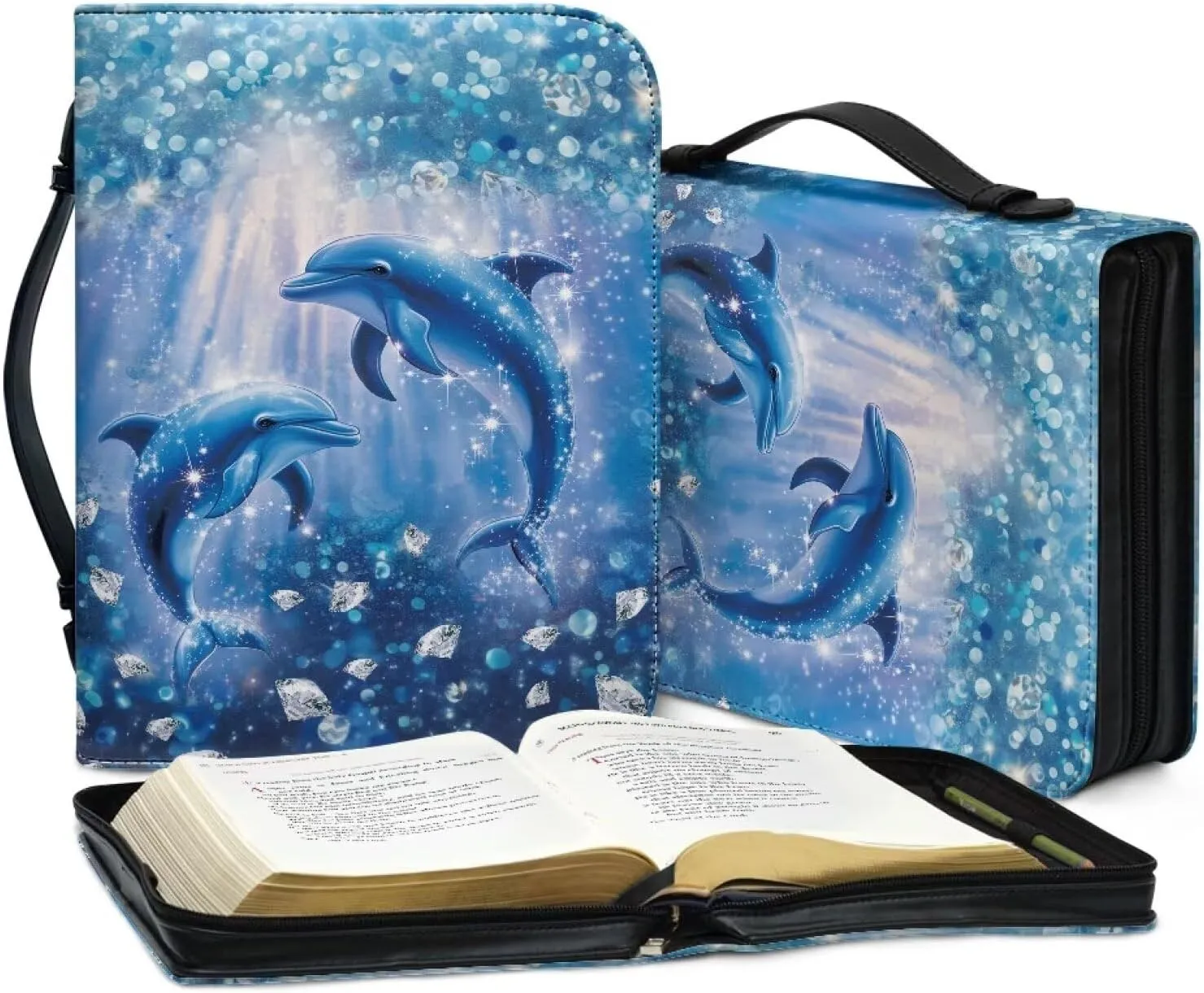 Bible Covers, Stylish Leather Bible Carrying Bag for Women, Lightweight Bible Bag Journal Case with Handle