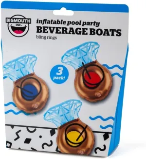 BigMouth Inc Bling Ring Beverage Float, Floating Cup Holders for Bachelorette Pool Party Supplies & Decor, Holds 3 Drinks