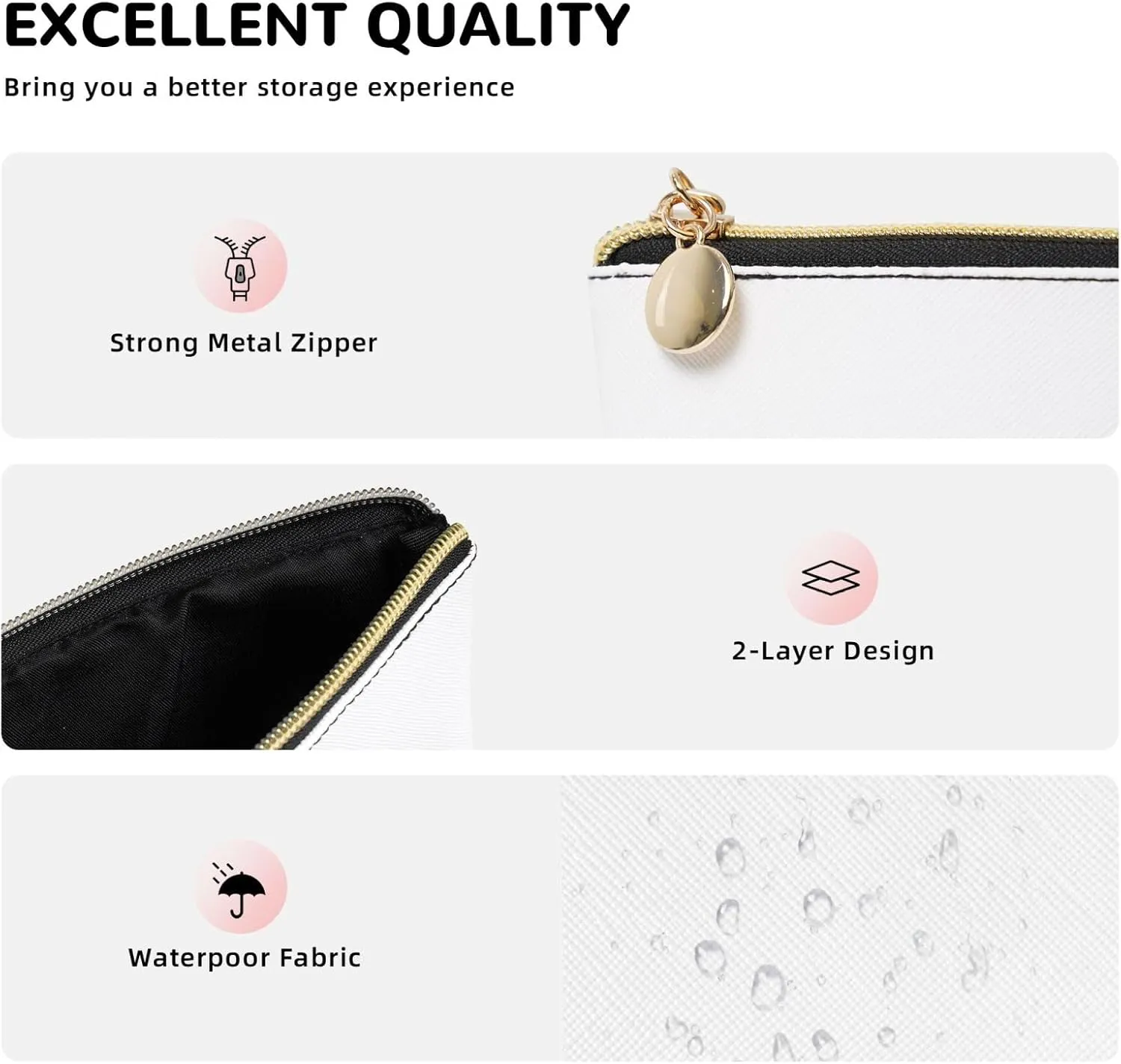 Black and Gold Swirl liquid ink marble Cosmetic Bag Travel Makeup Bag Organizer Toiletry Bag with Zipper Storage Pouch Coin Purse Brushes for Women Girls Gifts