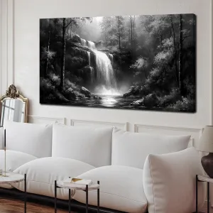 Black and White Pictures Wall Art for Bedroom Waterfall Tree Natural Landscape Wall Art for Living Room Large Size 29 x 59 Inch