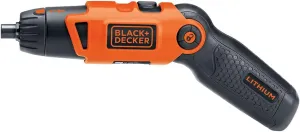 BLACK DECKER Electric Screwdriver, Cordless, 180 RPM, 3.6V, Spindle Lock with Pivoting Handle, Charger and 2 Hex Shank Bits Included (Li2000)