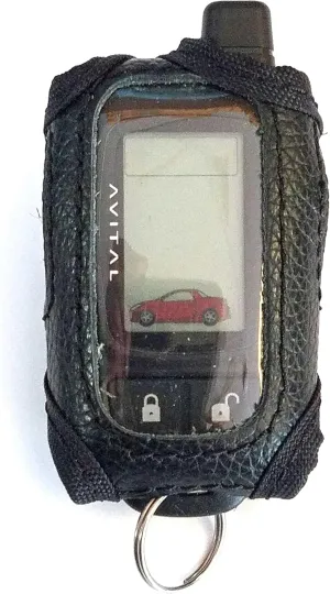 Black Leather Cover for Avital 7352L Remote Control Transmitter (Remote Not Included)