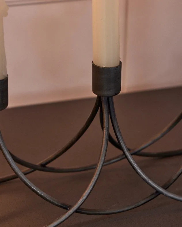 Black Wave Taper Candle Holder