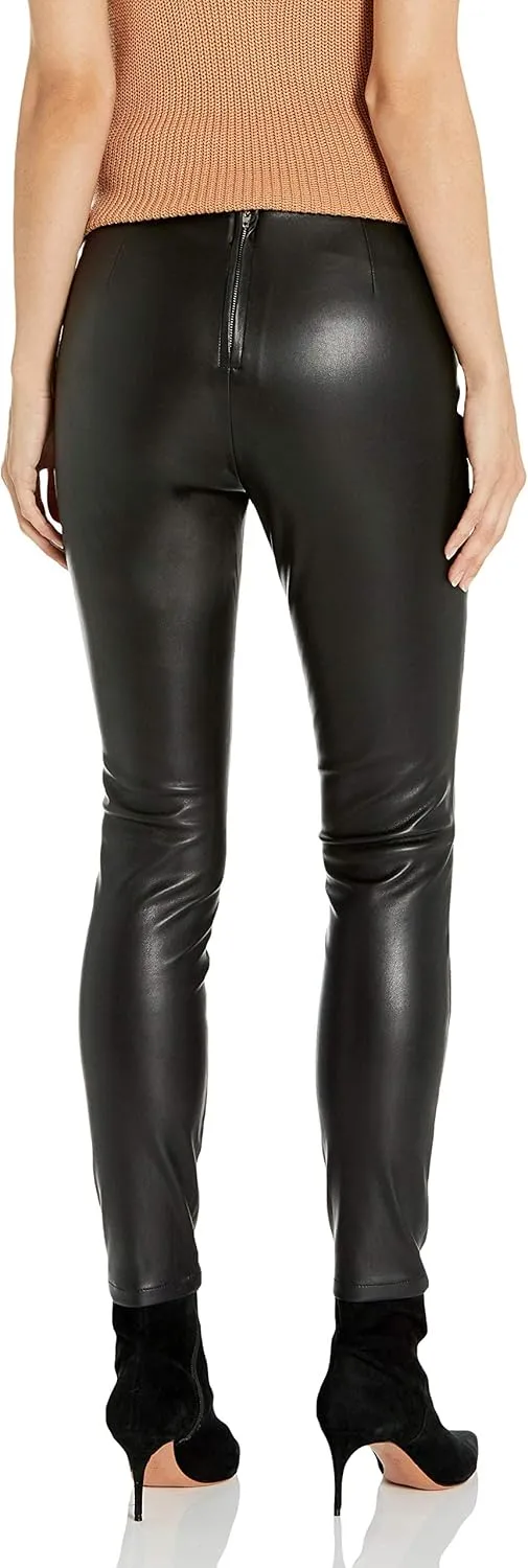[BLANKNYC] Womens Luxury Vegan Leather Pants, Comfortable Biker Style Leggings, Super Soft High Waist, Tummy Control