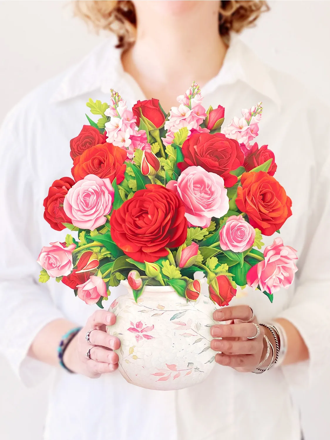Blooming Roses Pop-Up Greeting Card