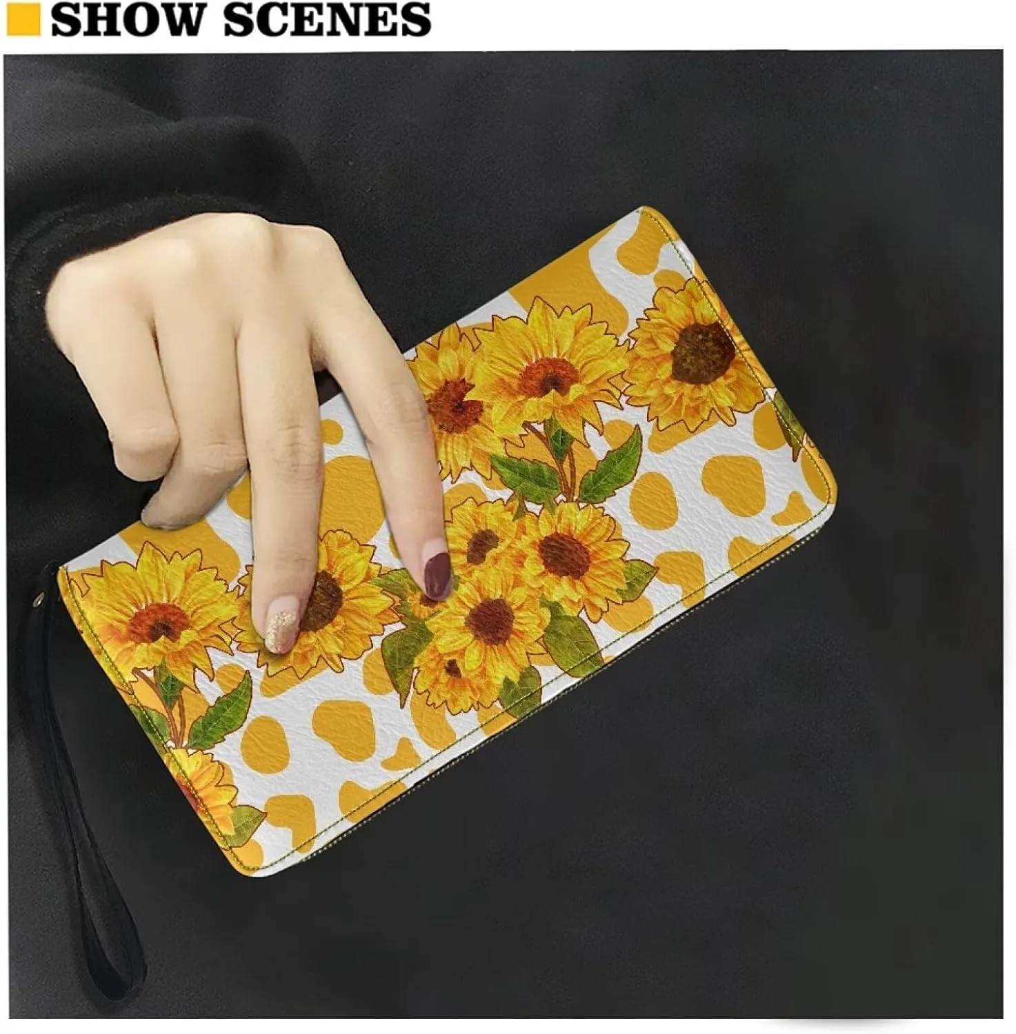 Blue Butterfly Wallet for Womens Leather RFID Blocking Design Zip Around Card Holder Organizer Ladies Travel Clutch Wristlet