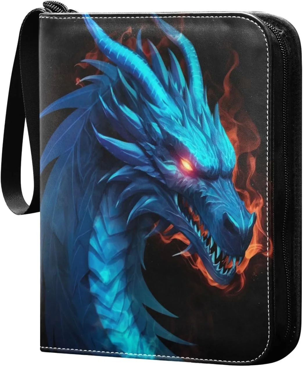 Blue Dragon Card Binder 4-Pocket, 400 Pockets PU Waterproof Zippered Collector Card Album with 50 Removable Sleeves for Trading, Game Cards