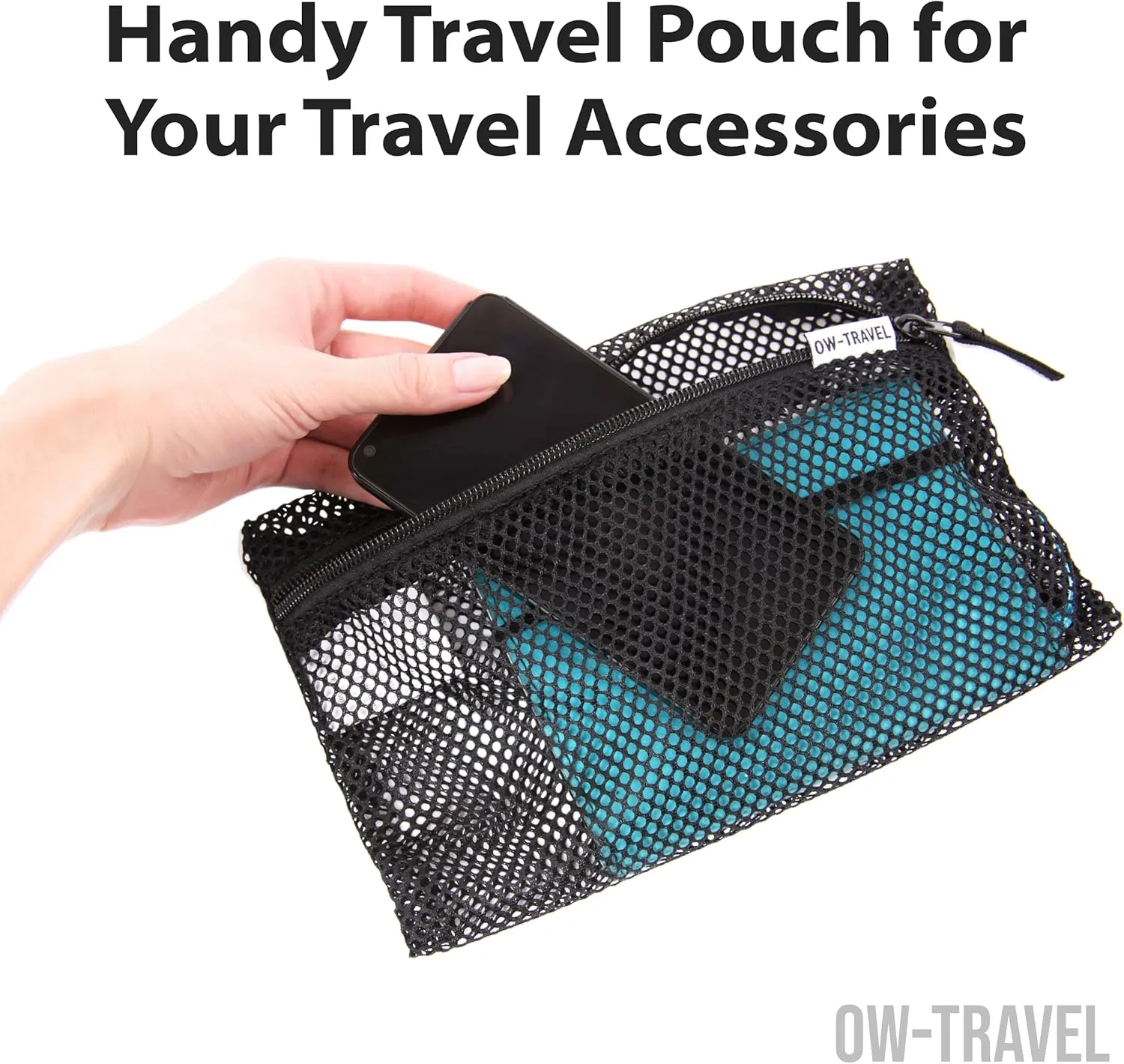 Blue packing cubes for suitcases. Travel storage organiser bags 5 pcs