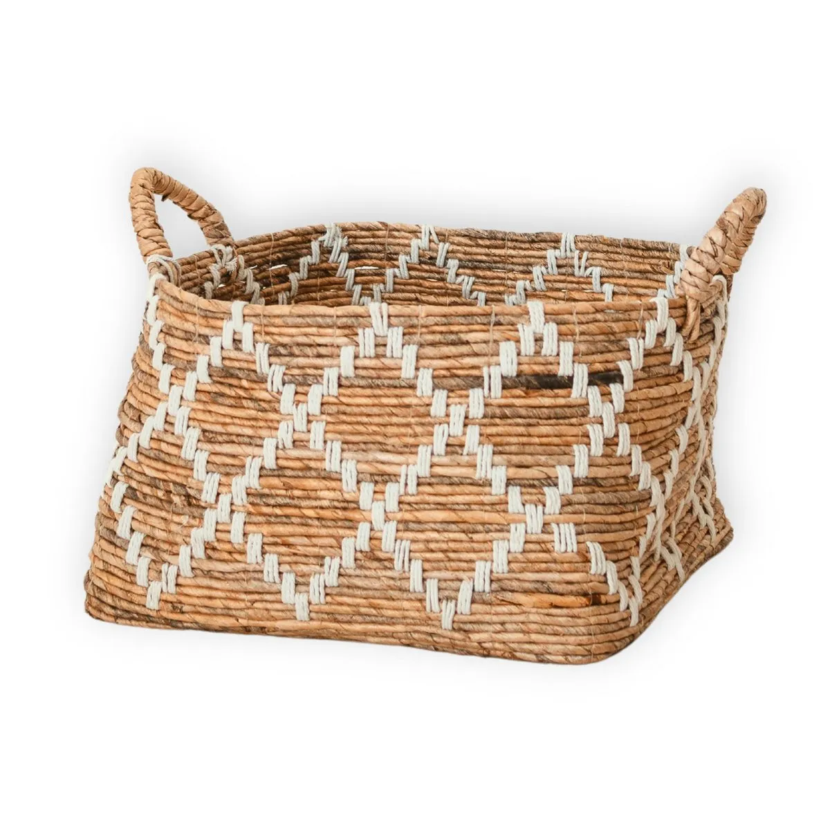 Boho Laundry Basket – Square Shelf Basket – Woven Storage Basket – Plant Basket – Decorative Basket Made of Banana Fibre GANDARIA (2 sizes)