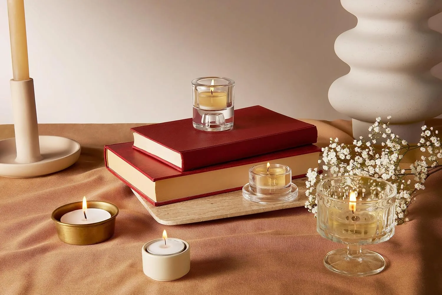 BOLSIUS 48 Unscented Tea Lights in Clear Cups - 8 Burn Hours - Premium European Quality - Consistent Smokeless Flame - 100% Cotton Wick - Dinner, Wedding, Party, Spa, Church, & Home Décor Tealights
