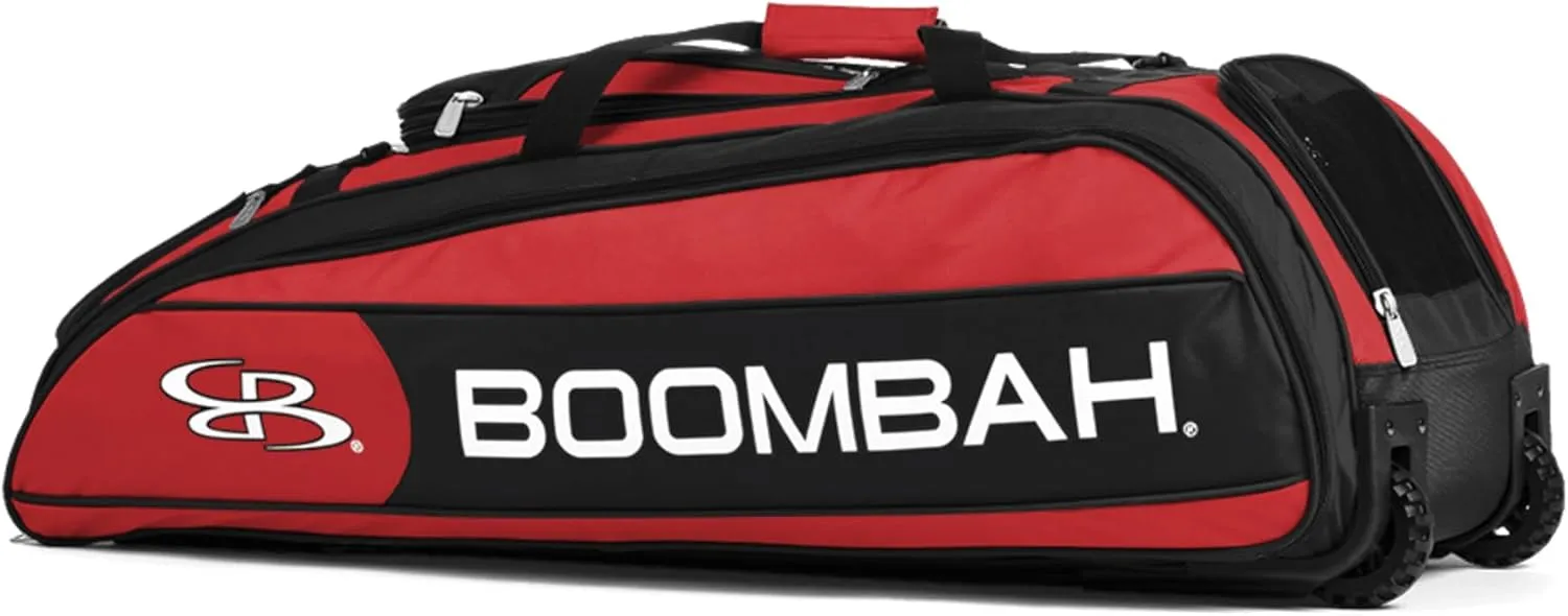Boombah Beast Rolling Bat Bag - 40" x 14" x 13" - Multiple Color Options - Holds 8 Bats, Glove and Shoe Compartments