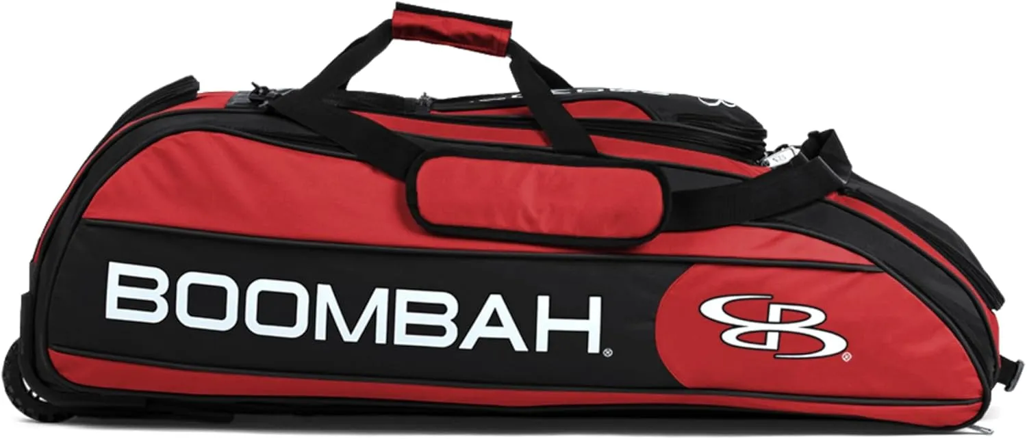 Boombah Beast Rolling Bat Bag - 40" x 14" x 13" - Multiple Color Options - Holds 8 Bats, Glove and Shoe Compartments