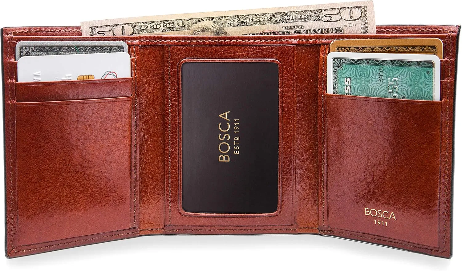 Bosca Men's Double I.D. Trifold