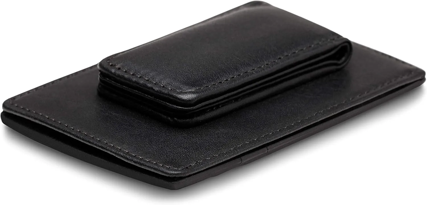 Bosca Men's Wallet, Nappa Vitello Front Pocket Wallet, Black