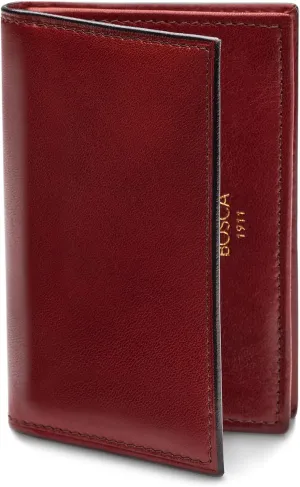 Bosca Men's Wallet, Old Leather Full Gusset 2-Pocket Card Case Wallet with I.D. Window, Dark Brown