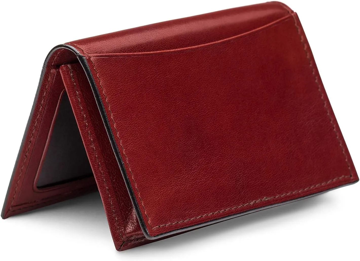 Bosca Men's Wallet, Old Leather Full Gusset 2-Pocket Card Case Wallet with I.D. Window, Dark Brown