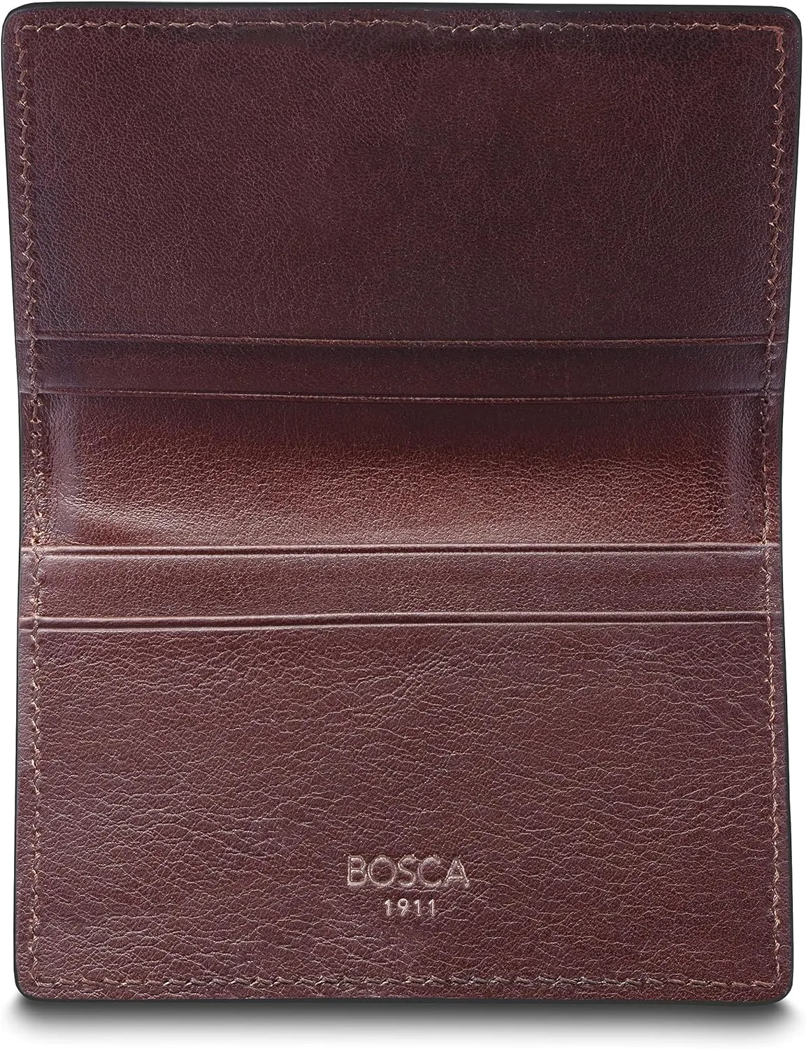 Bosca Navayo Card Case All Leather Wallet Dark Brown