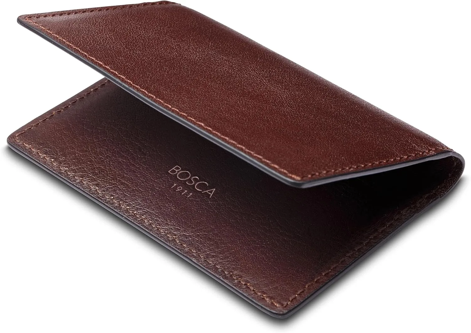 Bosca Navayo Card Case All Leather Wallet Dark Brown