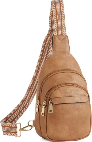 BOSTANTEN Small Sling Bag for Women Leather Crossbody Bags Fanny Pack Chest Bag for Travel