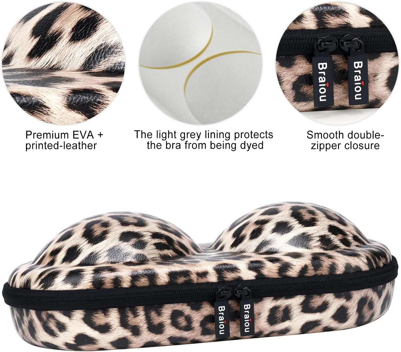Bra Case Premium Lingerie Travel Bag Zip Underwear Organizer Bag for A-C Cup (Light Yellow)