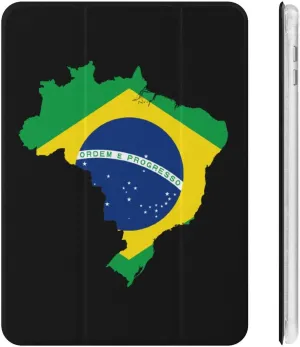 Brazil Flag Map Novelty Case Cover for iPad Mini 6 8.3 Inch Mini4/5 7.9 Inch Slim Protector with Pencil Holder