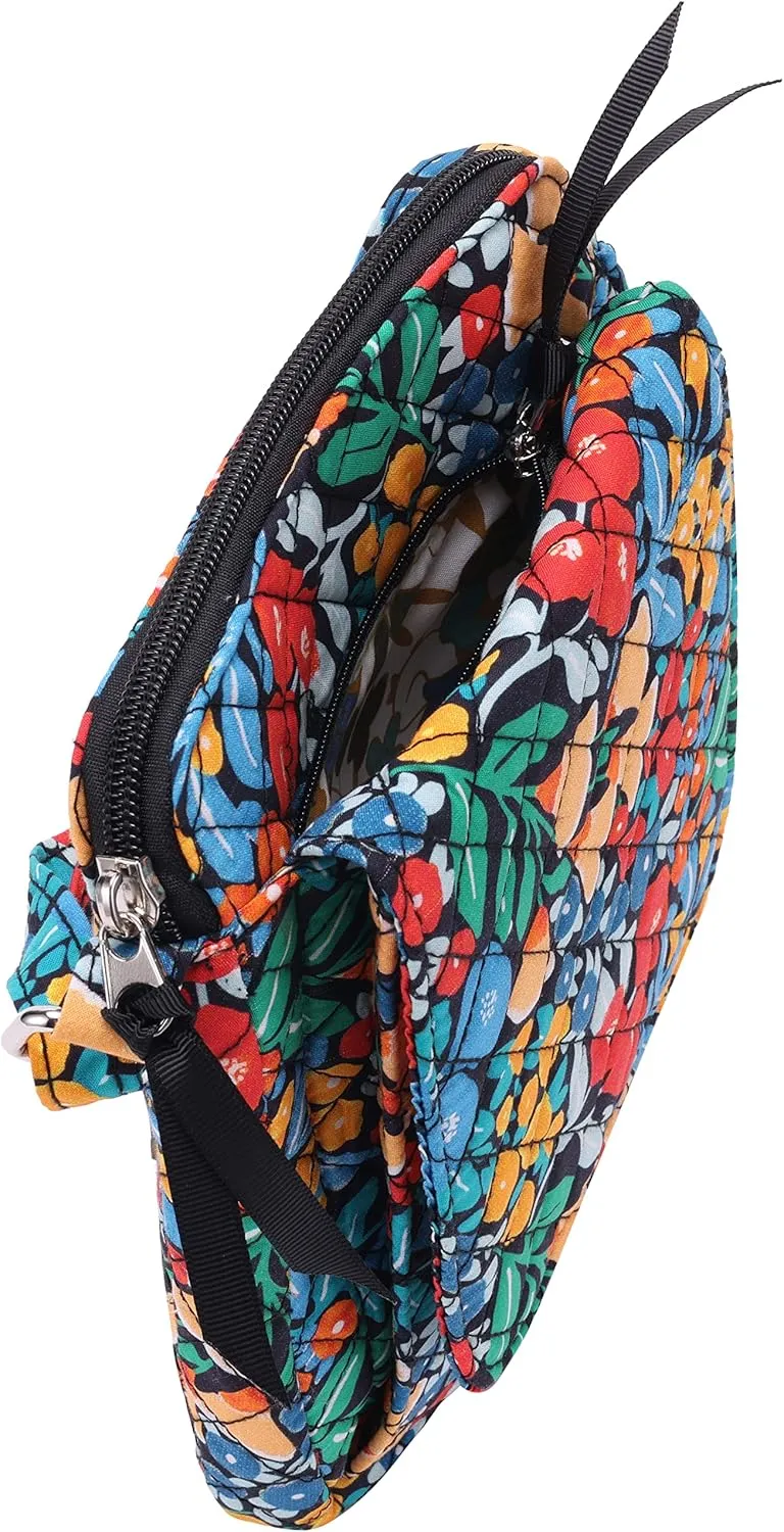 Brentano Cotton quilted Small crossbody wallet purse