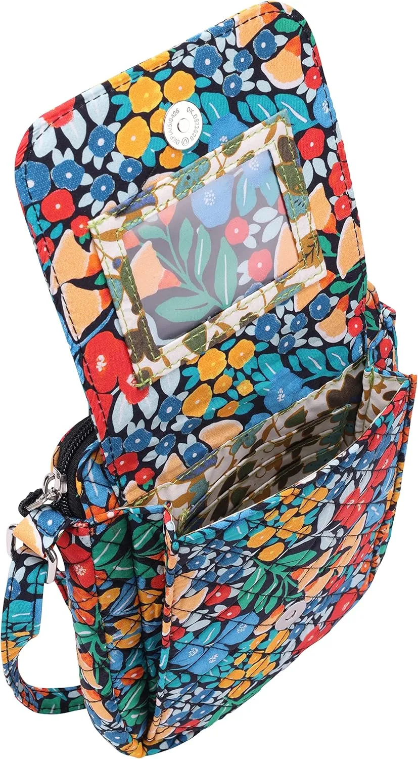 Brentano Cotton quilted Small crossbody wallet purse