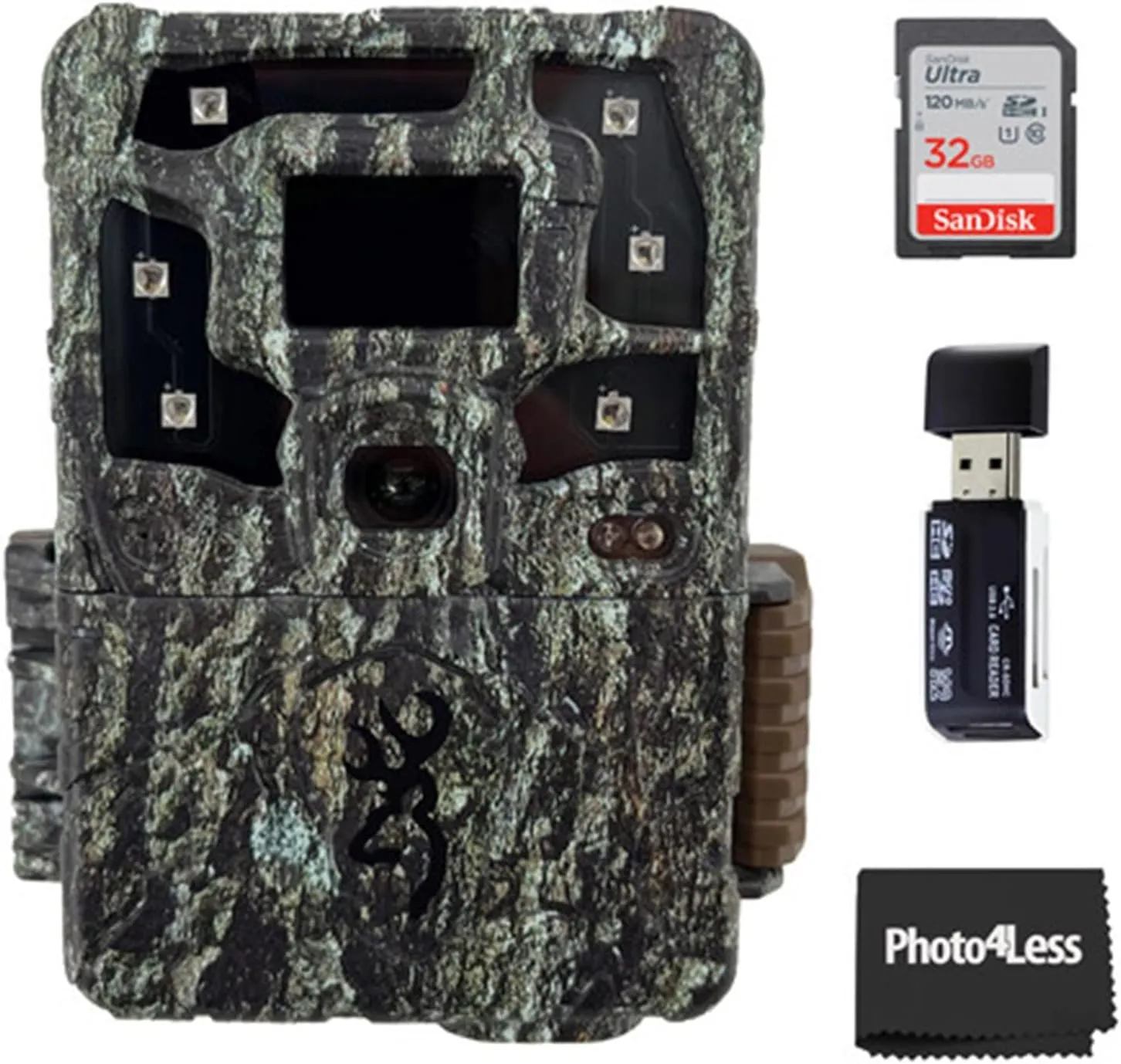 Browning Trail Camera - Strike Force Pro X 1080, Bundle with 32GB SDHC Memory Card, Hi-Speed SD USB Card Reader
