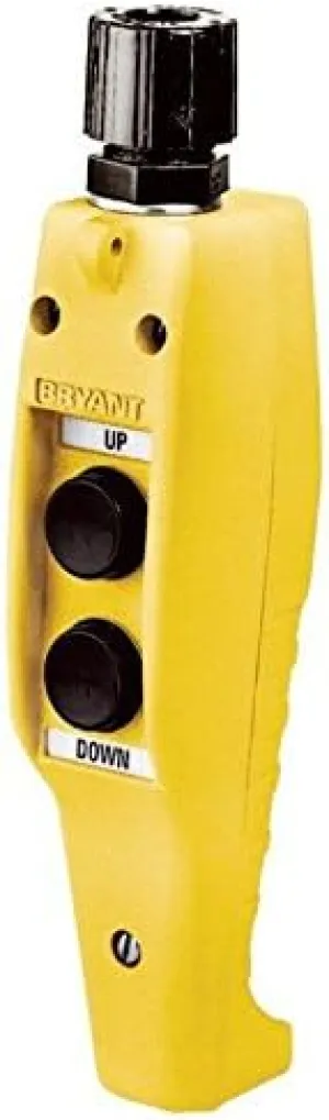 Bryant Electric PCS002 Compact Pendant Control Station On-Off Two-Button, Yellow
