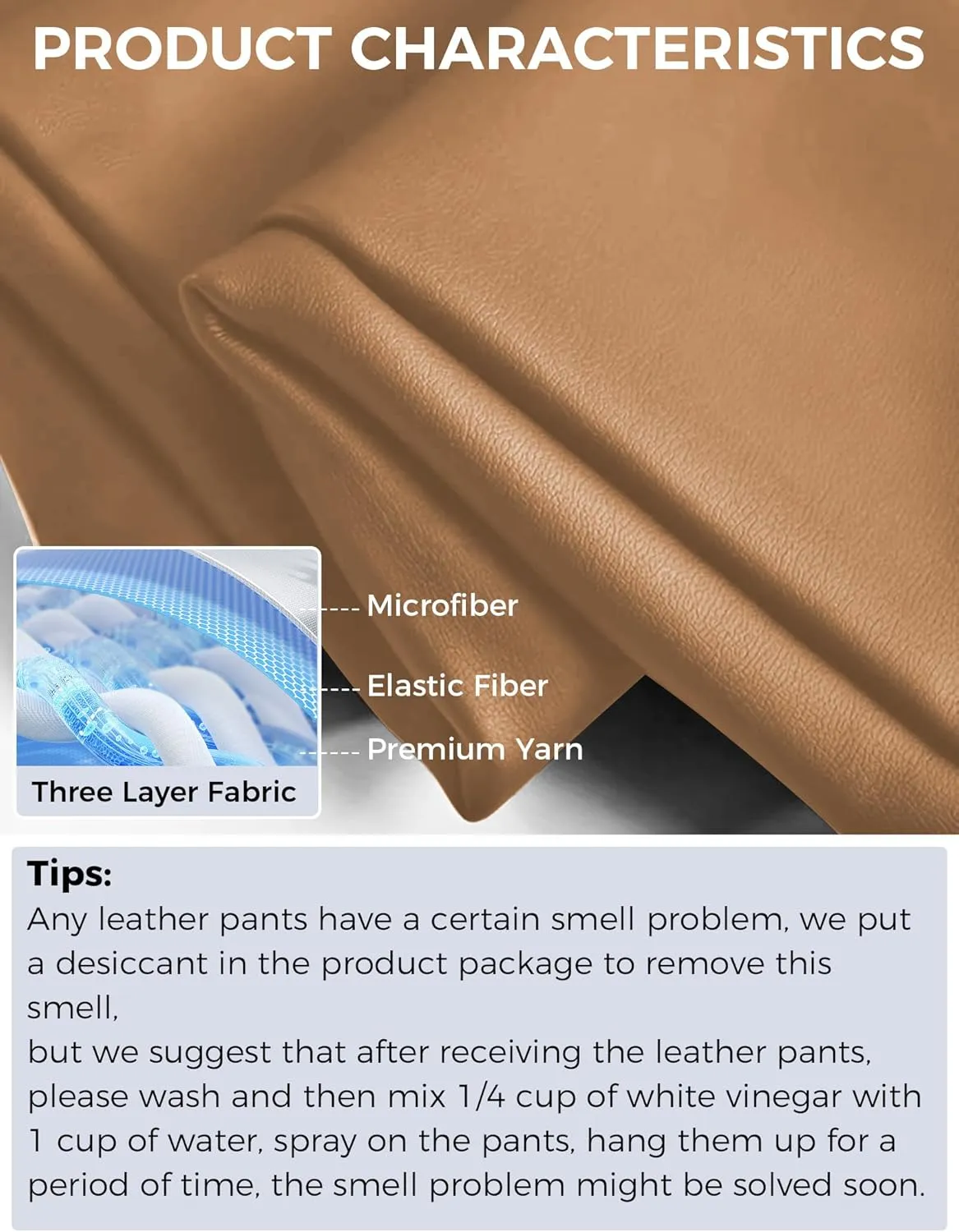Buauty Faux Leather Leggings for Women High Waisted Leather Pants Tummy Control Stretch Pleather PU Pants