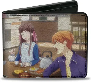 Buckle-Down Crunchyroll Wallet, Bifold, Fruits Basket Shigure Yuki Tohru Kyo Dining Scene, Vegan Leather