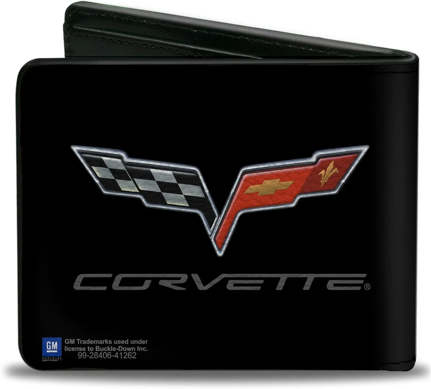 Buckle-Down Men's Pu Bifold Wallet-Corvette Logo