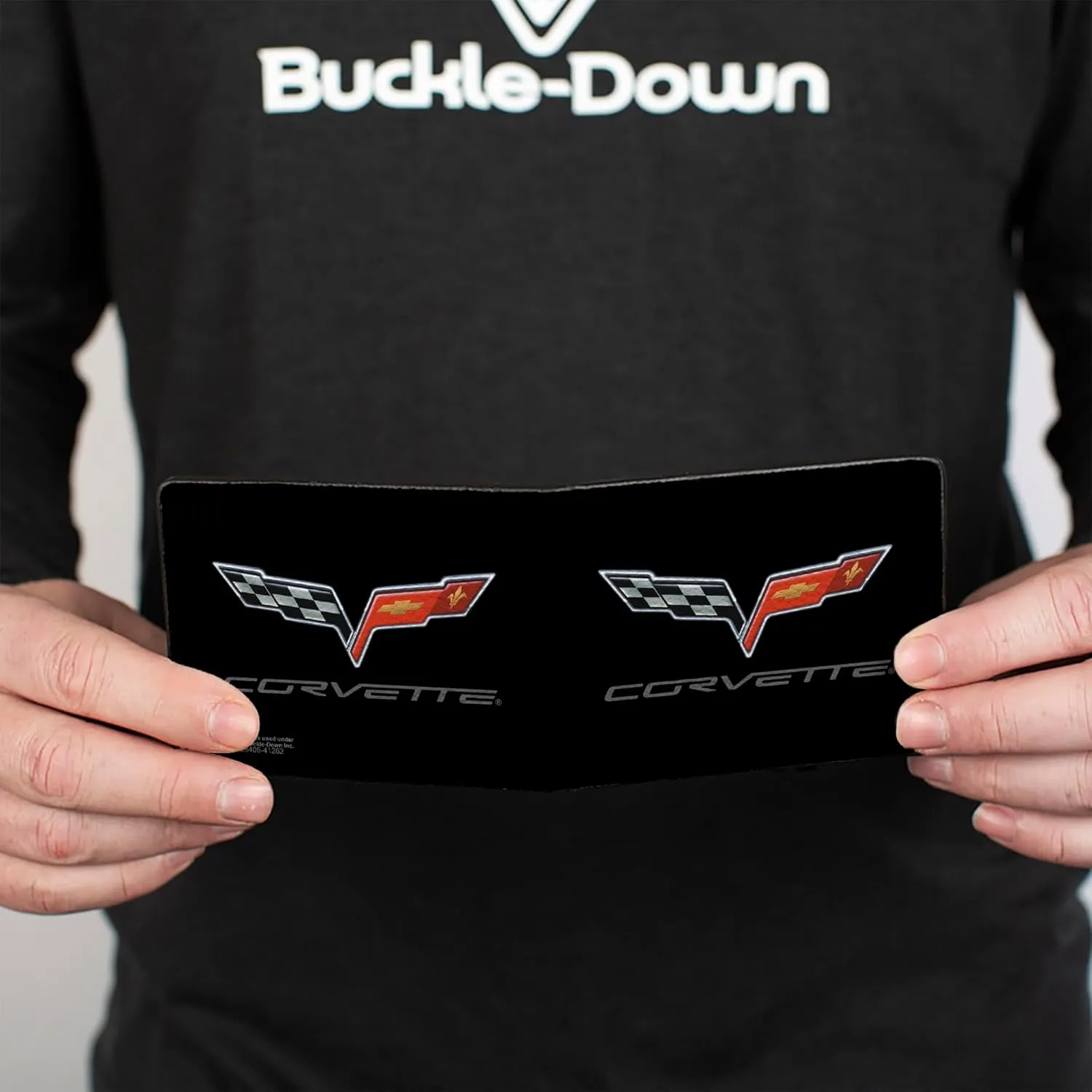 Buckle-Down Men's Pu Bifold Wallet-Corvette Logo