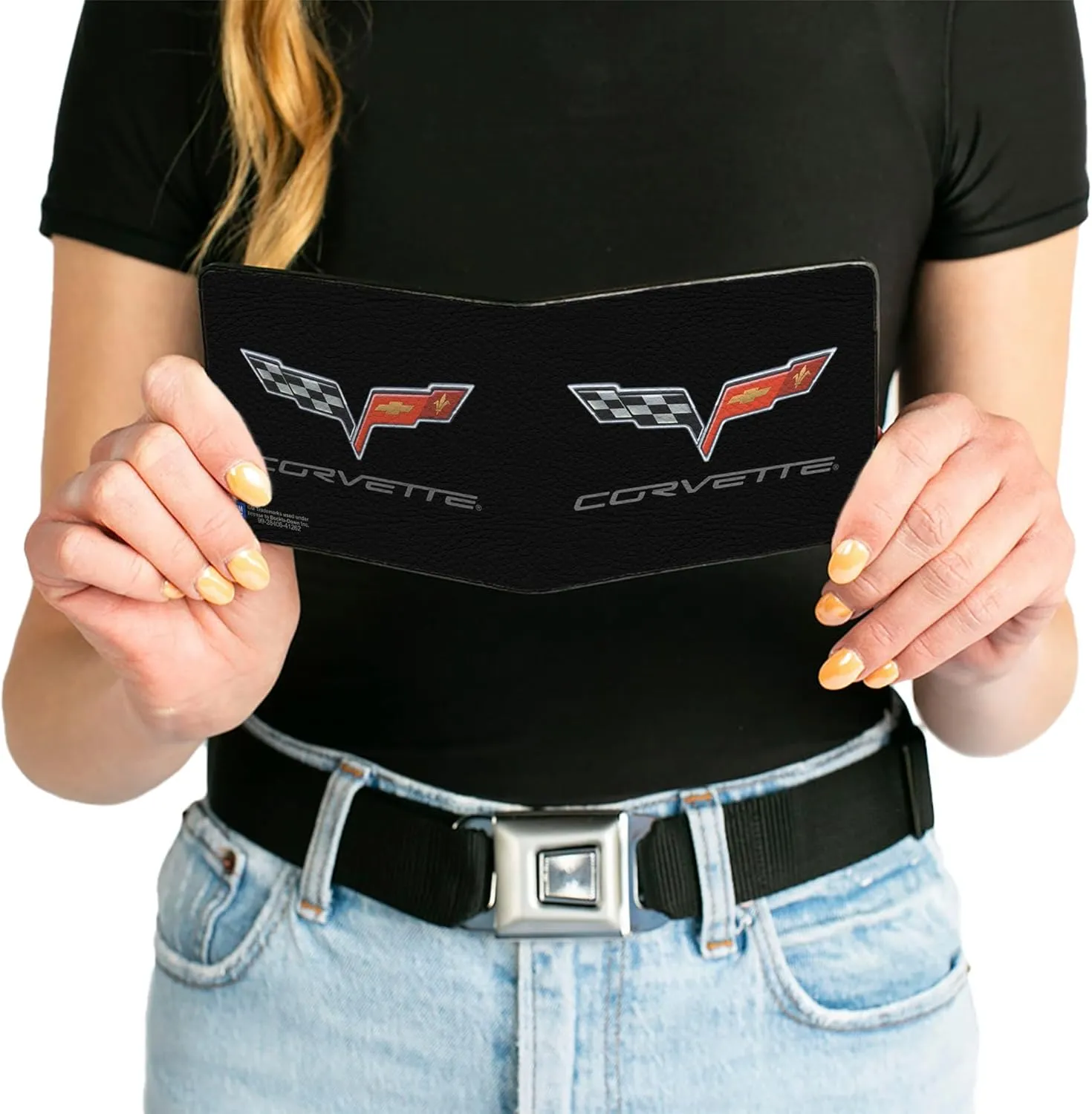 Buckle-Down Men's Pu Bifold Wallet-Corvette Logo