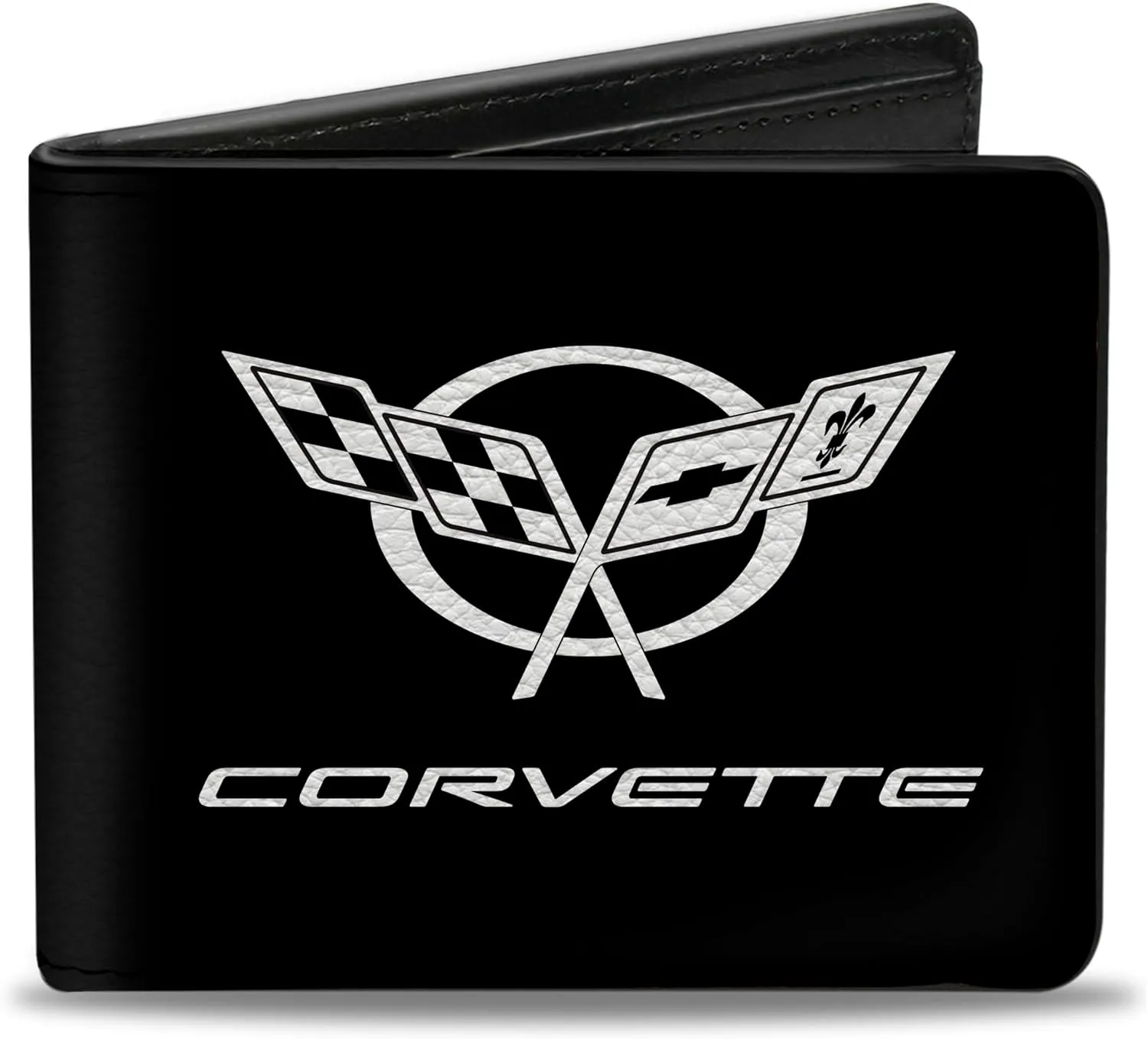 Buckle-Down Men's Pu Bifold Wallet-Corvette Logo