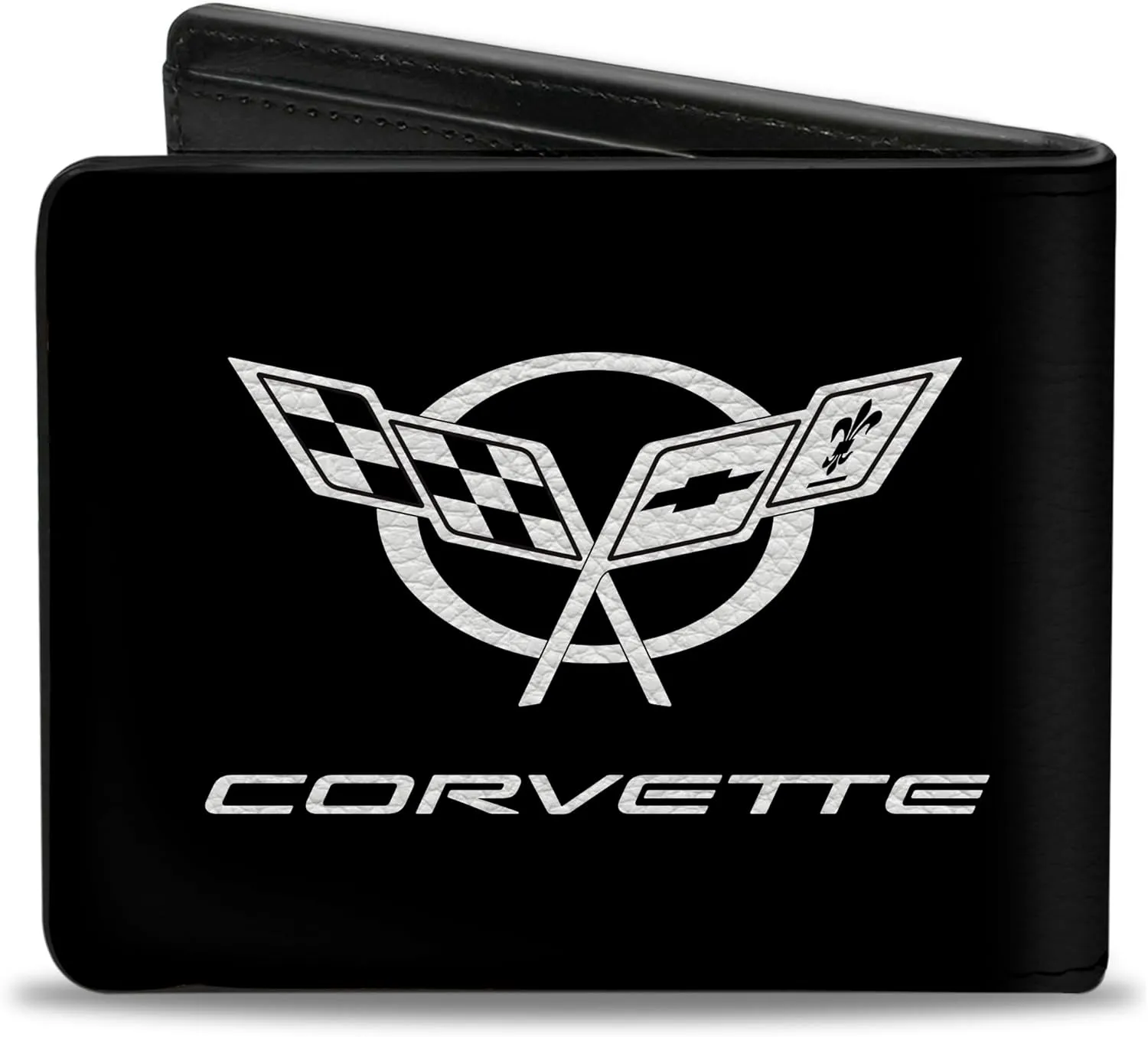 Buckle-Down Men's Pu Bifold Wallet-Corvette Logo