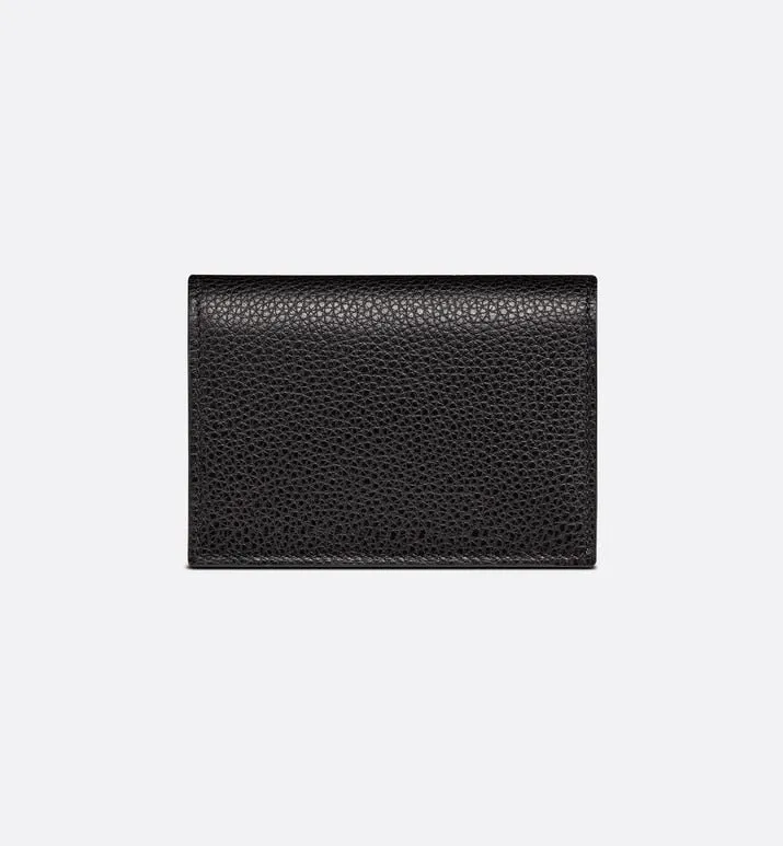 Business Card Holder • Black Grained Calfskin with 'CD Icon' Signature
