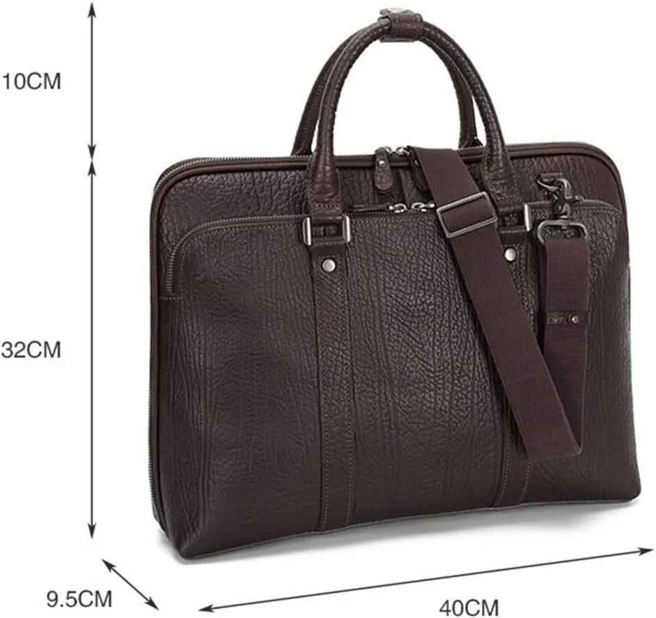 Business Men's Handbag Briefcase 15.6 Inch Shoulder Crossbody Bag Leather Men's Bags Computer Bag