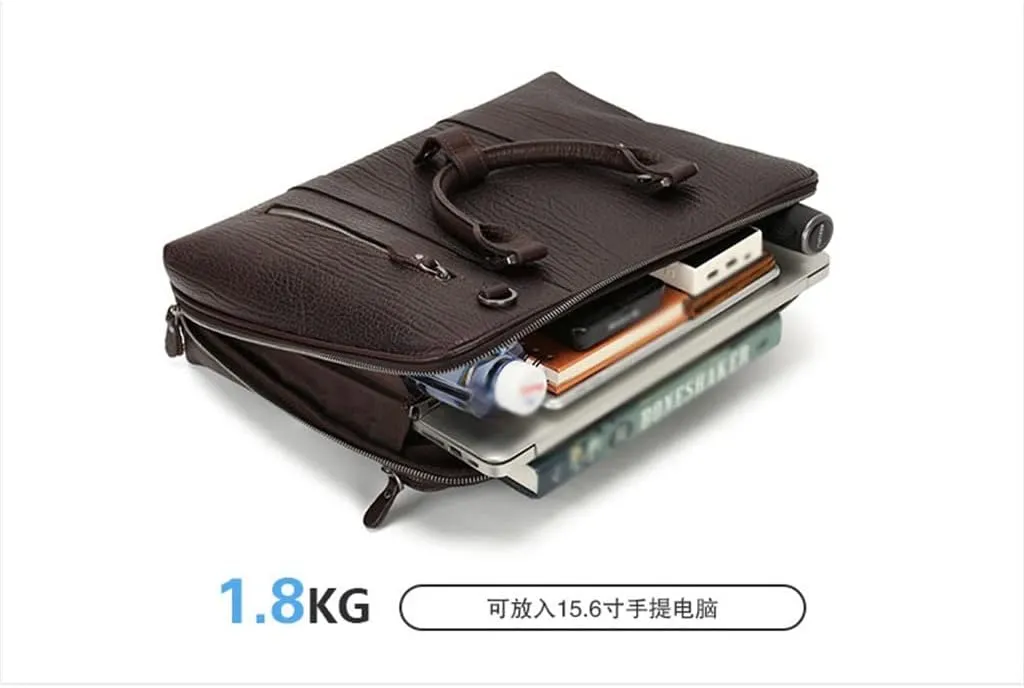 Business Men's Handbag Briefcase 15.6 Inch Shoulder Crossbody Bag Leather Men's Bags Computer Bag