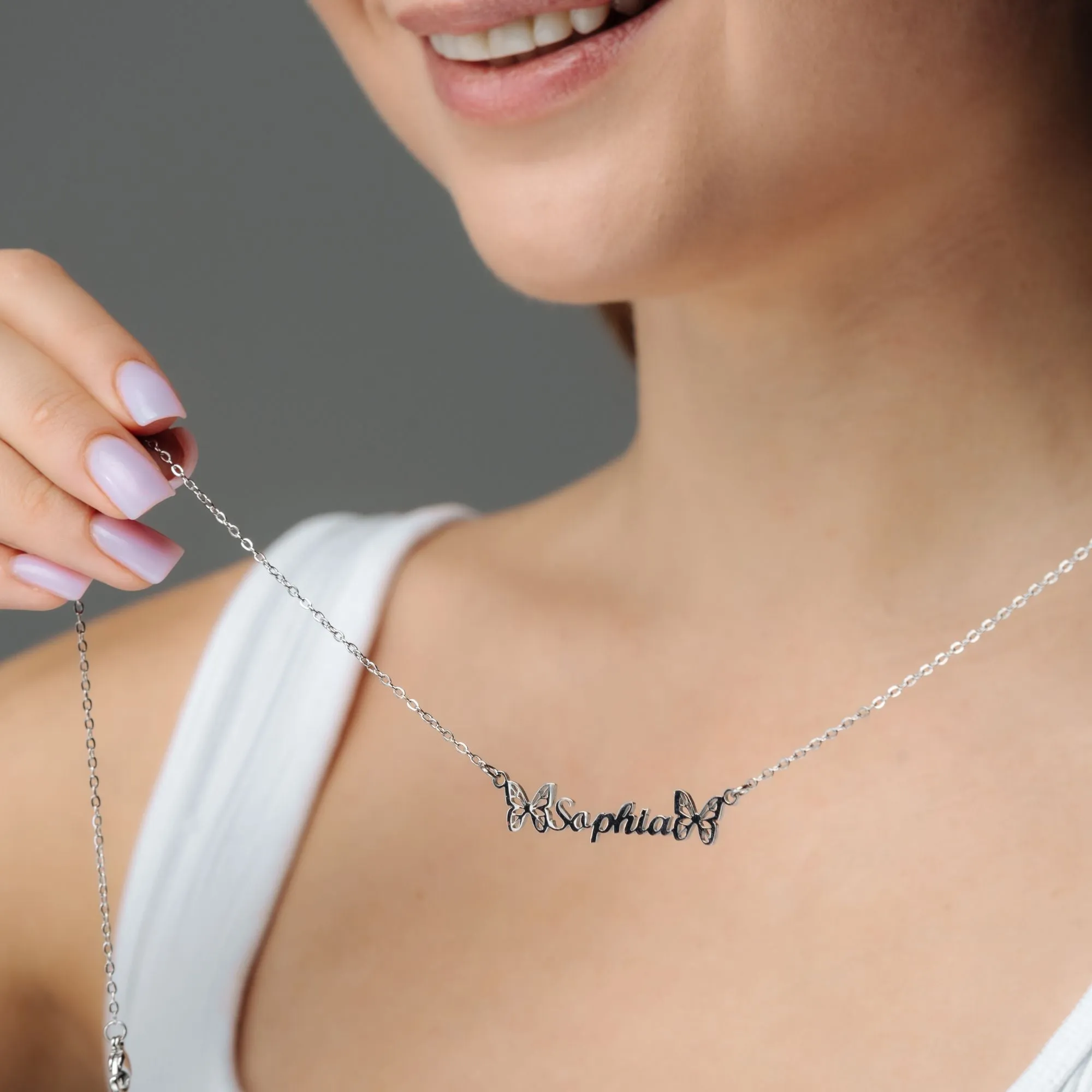 Butterfly Name Necklace