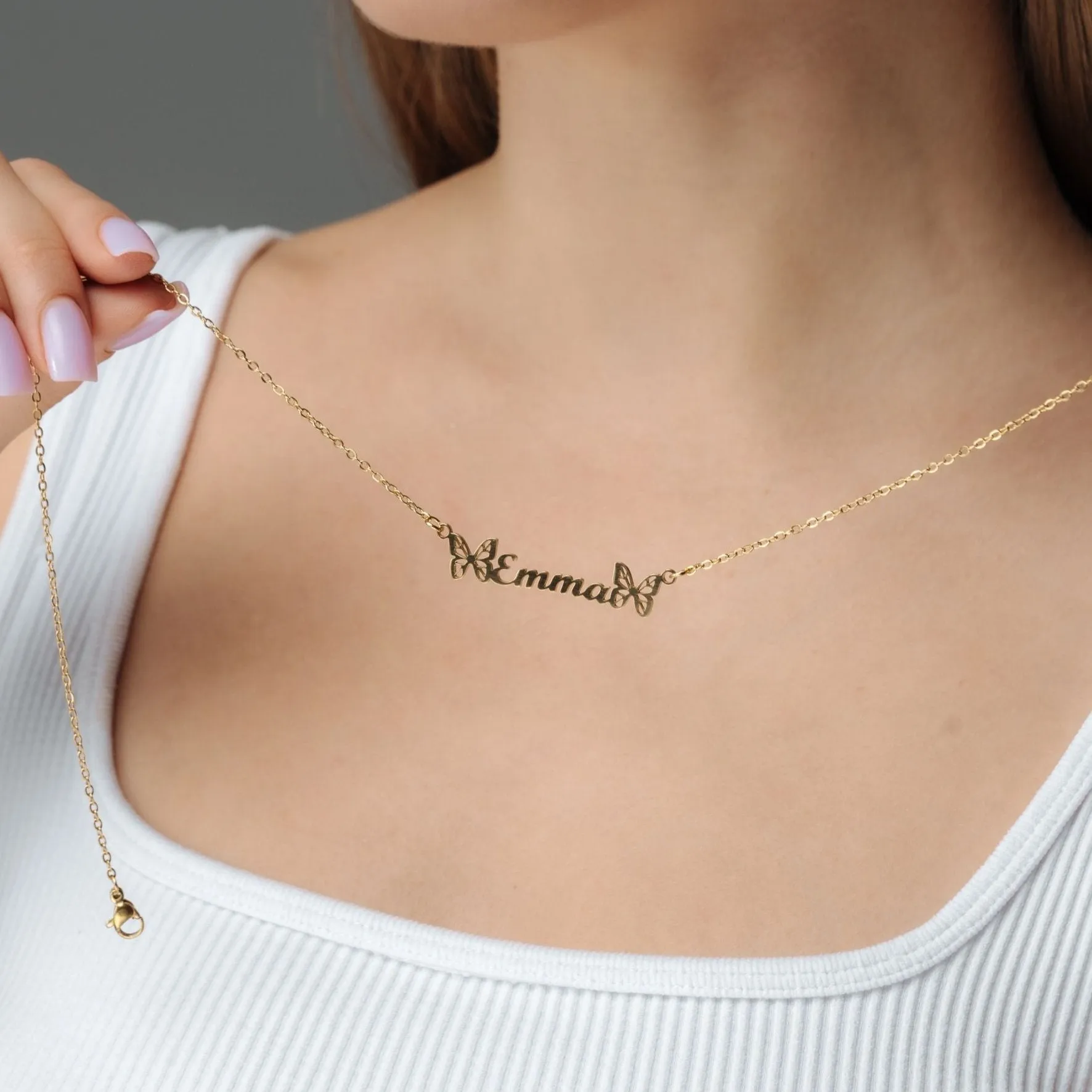 Butterfly Name Necklace