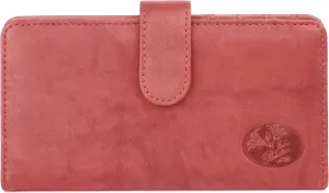 Buxton Heiress Pik Me Up - Checkbook & Credit Card Holder Wallet, Red Rfid